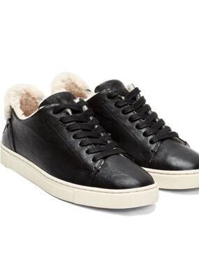 Frye Women’s Ivy Leather and Shearling Lined Sneakers Size 9.5